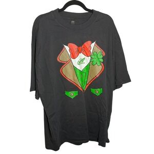 Garage Beer Ascolour Heavy Faded Black St. Patrick's Day Leprechaun 2XL Tee